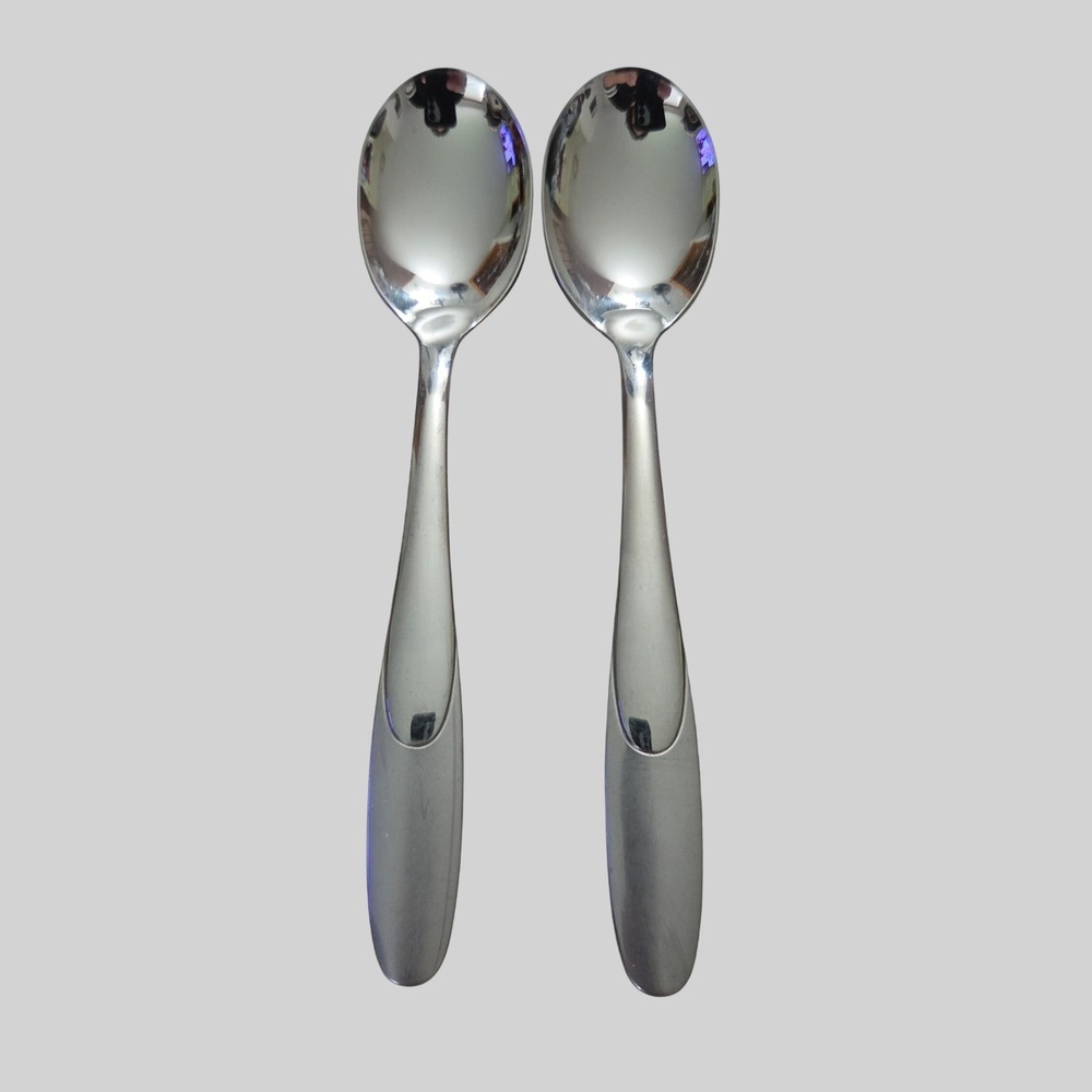 Oneida Paramount Stainless Teaspoons Set of 2 Discontinued Satin Glossy Vintage